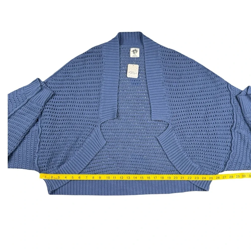 Free‎ People We The Free Blue Gulf Knit Cardigan XL Organic Cotton NWT